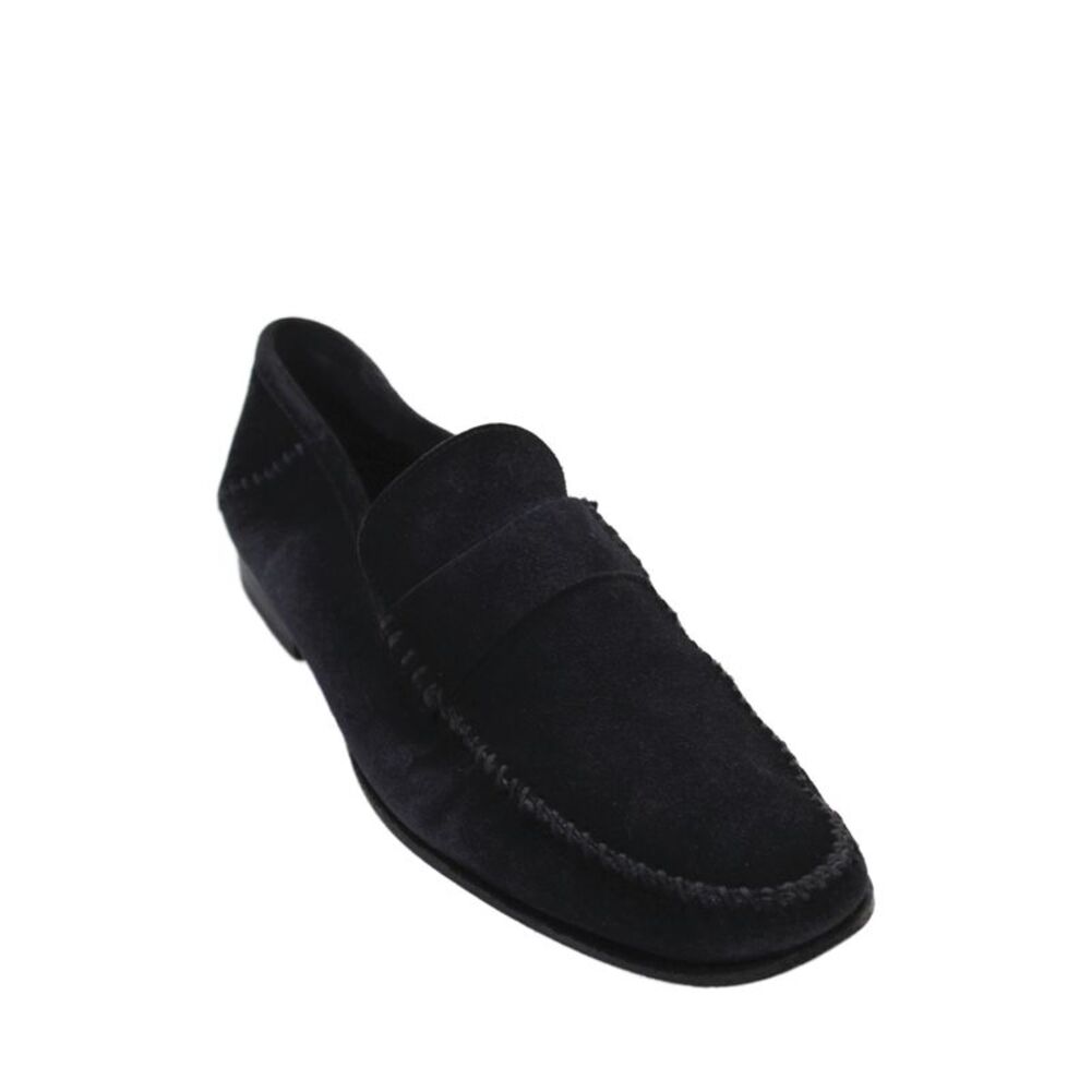 Santoni Mens Suede Slide On Casual Loafers Navy Blue Size 10.5 D